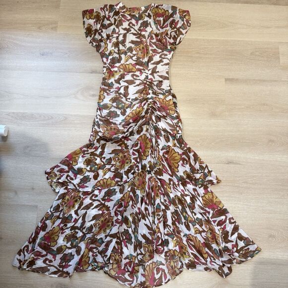 Cleobella Cecilia Ankle Dress Shea M Floral Chiffon Boho Maxi Slit Wedding Guest - Picture 16 of 16